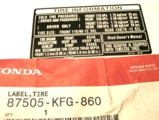 FES Aufkleber / Label Reifeninfo,87505KFG860